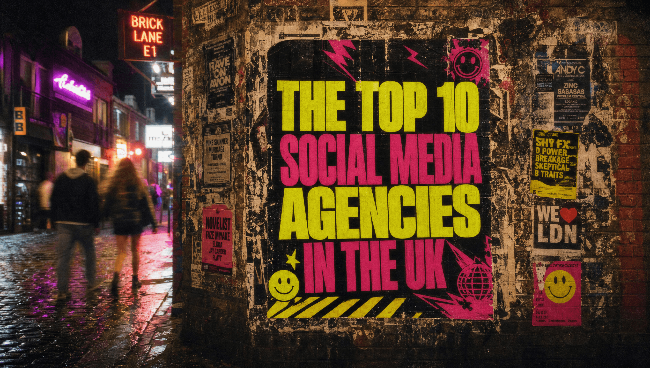 The top 10 social media agencies in the UK — Shoreditch night poster